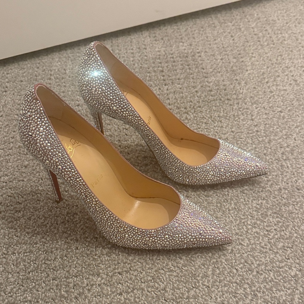 Christian Louboutin Sparkling Silver Heels